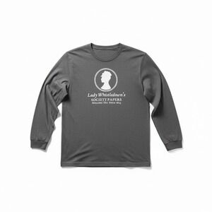 Bridgerton Lady Whistledown Gray Long Sleeve T-Shirt  Size XL